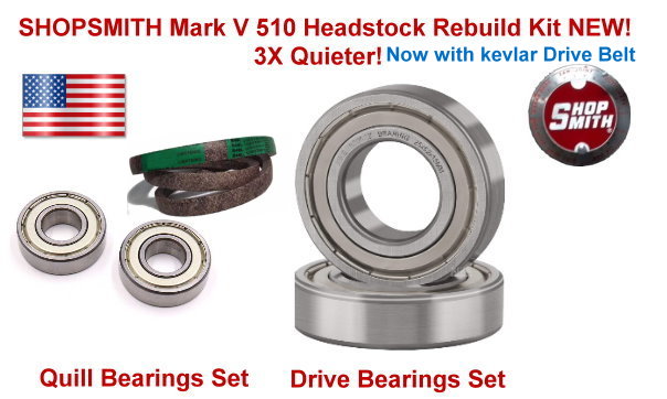 SHOPSMITH MARK V REBUILD KIT FOR MARK V 510 3X Drive Belt Stronger New!